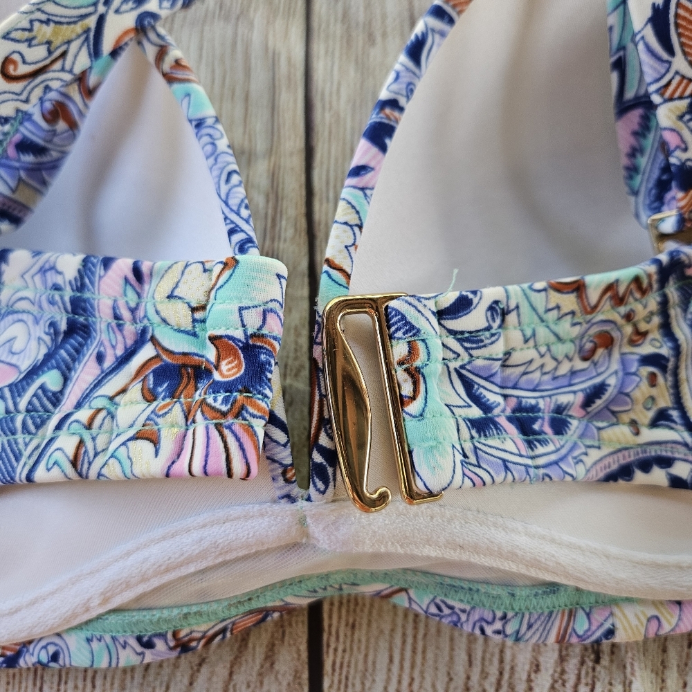 Victoria's Secret Paisley The Angel Convertible Ruched Biniki Top 36D - Picture 7 of 10